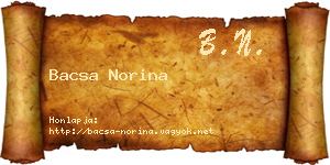 Bacsa Norina névjegykártya